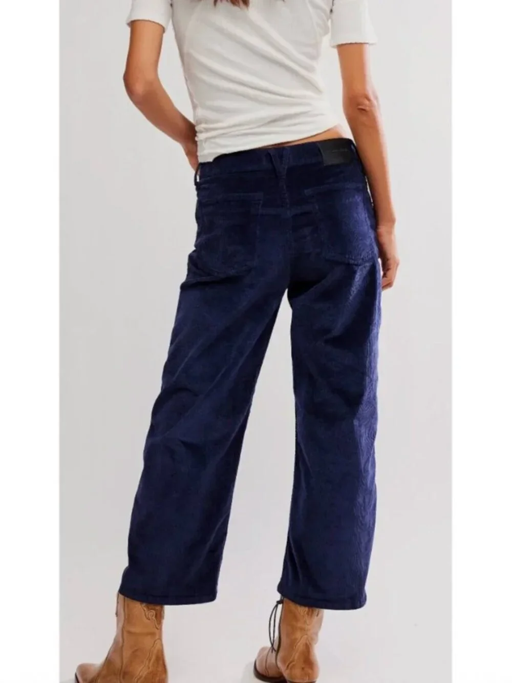 FREE PEOPLE NWT We The Free Deep Trance Dropped Corduroy Jeans / Deep Seas